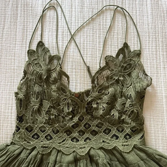 Free People Adella Cami in Olive Sparrow - Picture 4 of 7